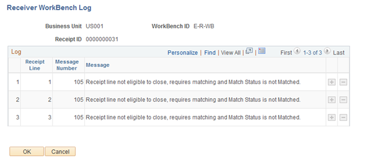 Receiver Workbench Log