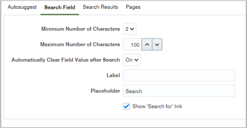 「検索フィールド」タブ