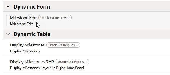 動的フォームのスクリーンショット。