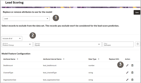 「AIリード・スコア」構成ページのスクリーンショット