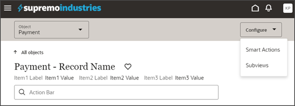このスクリーンショットは、サブビューの構成方法を示しています。