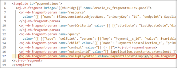 このスクリーンショットは、テンプレート・コードを示しています。