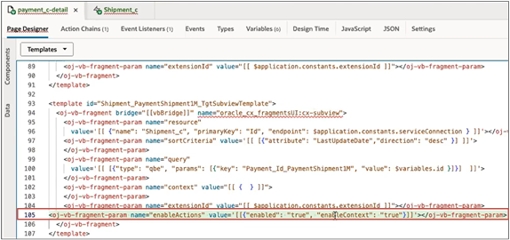 追加されたコードのロケーションを強調表示するコード。