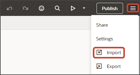 このスクリーンショットは、.zipファイルのインポート方法を示しています。