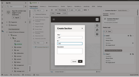 UEFという新しいセクションを作成します。