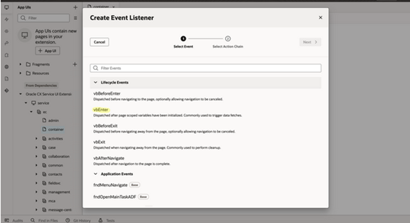 アクション・チェーンの作成。