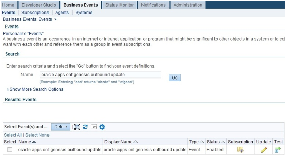 ビジネス・イベントを設定します。