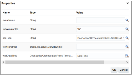 必要な値を含むダイアログ