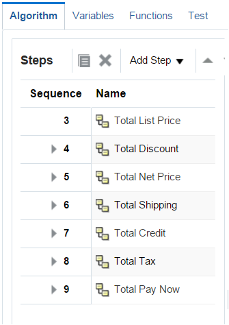 「アルゴリズムの編集」ページの順序