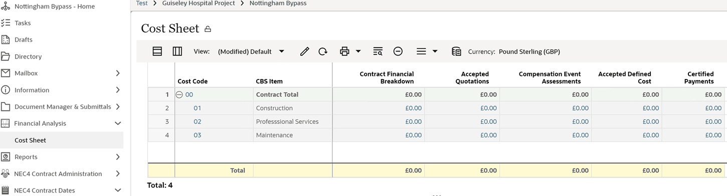 Cost sheet preview default view  image