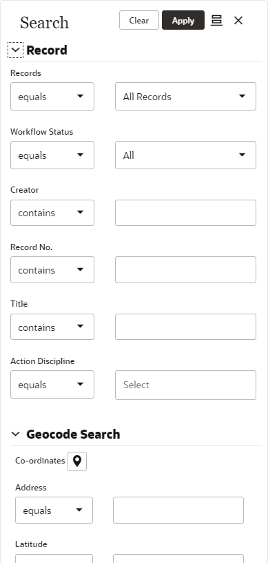 Search window
