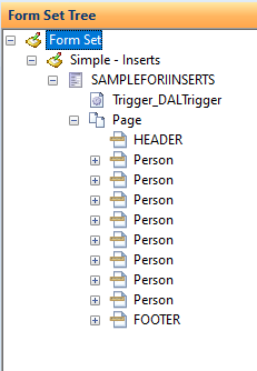 the initial form will trigger multiple occurrences of the “Person” section
