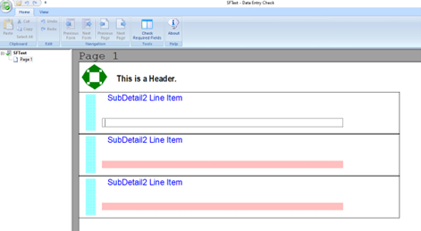 Form entry view with the count for the subform SubDetail to 3