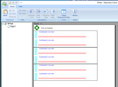 Entry view with subform count to 3 again and also change the SubLineItems section to have a count of 2