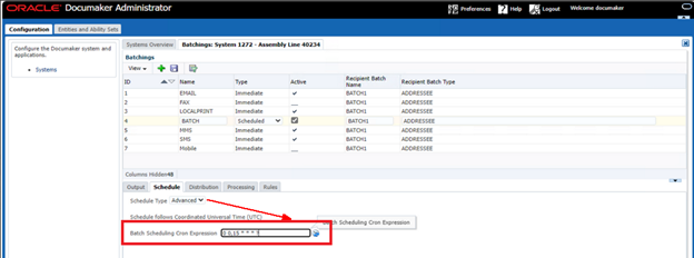 Screenshot of Advanced Schedule Type option
