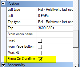 Position dialog with Force on Overflow selected