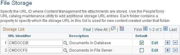 File Storage page