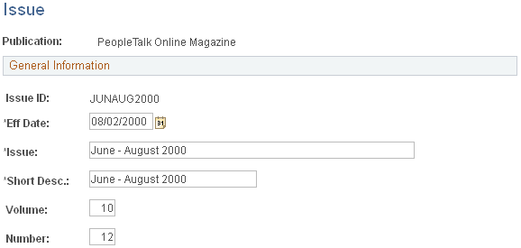 Issue page