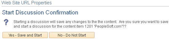 Start Discussion Confirmation page