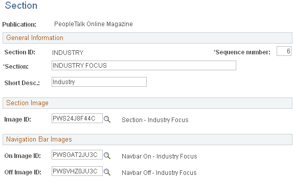 Section page