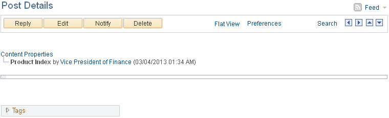 Post Details page