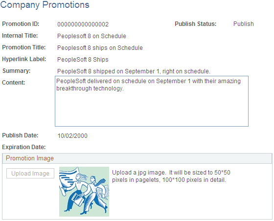 Company Promotions page (1 of 2)