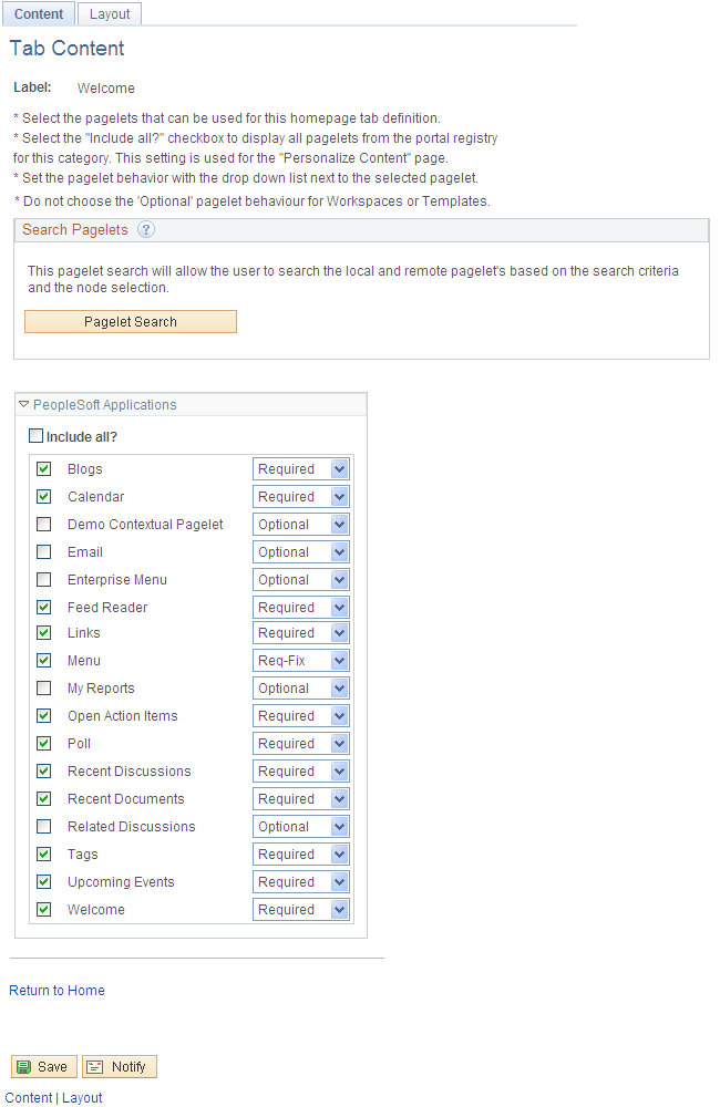 Tab Content page