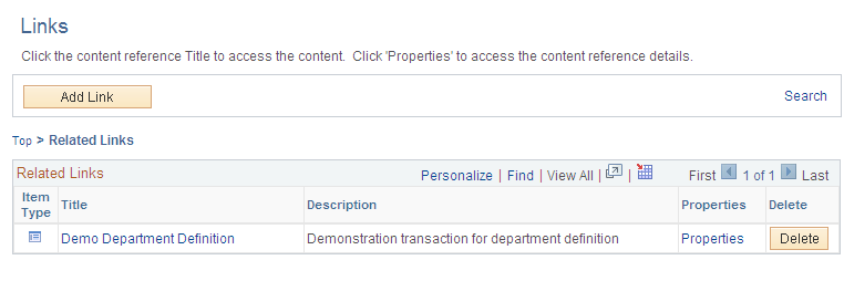 Links page