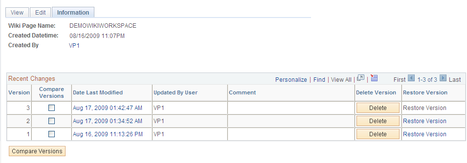 Information page
