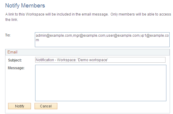 Notify Members page