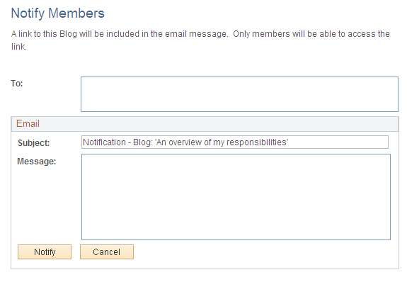 Notify Members page