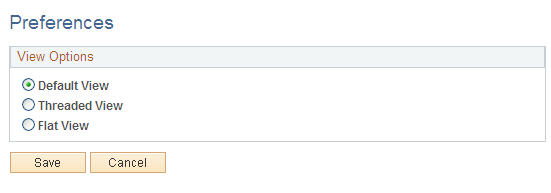 Preferences page