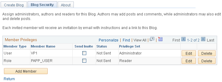 Blog Security page