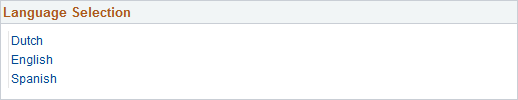 Language Selection pagelet