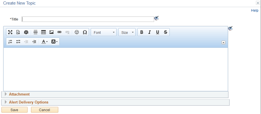 Create New Topic page