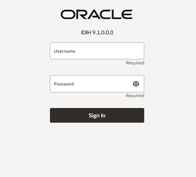 IDIH Login Page