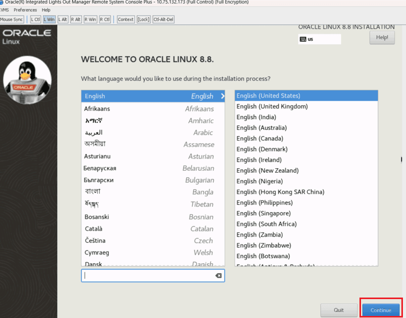 Selection of Language