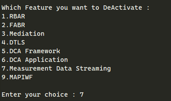 Selecting the MDS feature