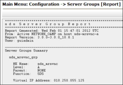 Sever Groups Report