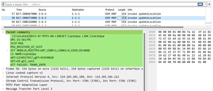 SCCP Routed Message SCCP Routed Message