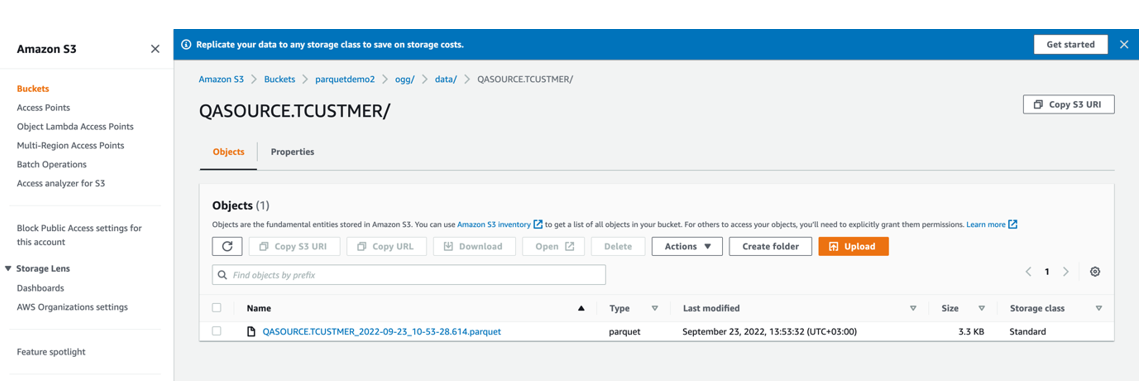AWS S3コンソールに移動してバケットを確認します。