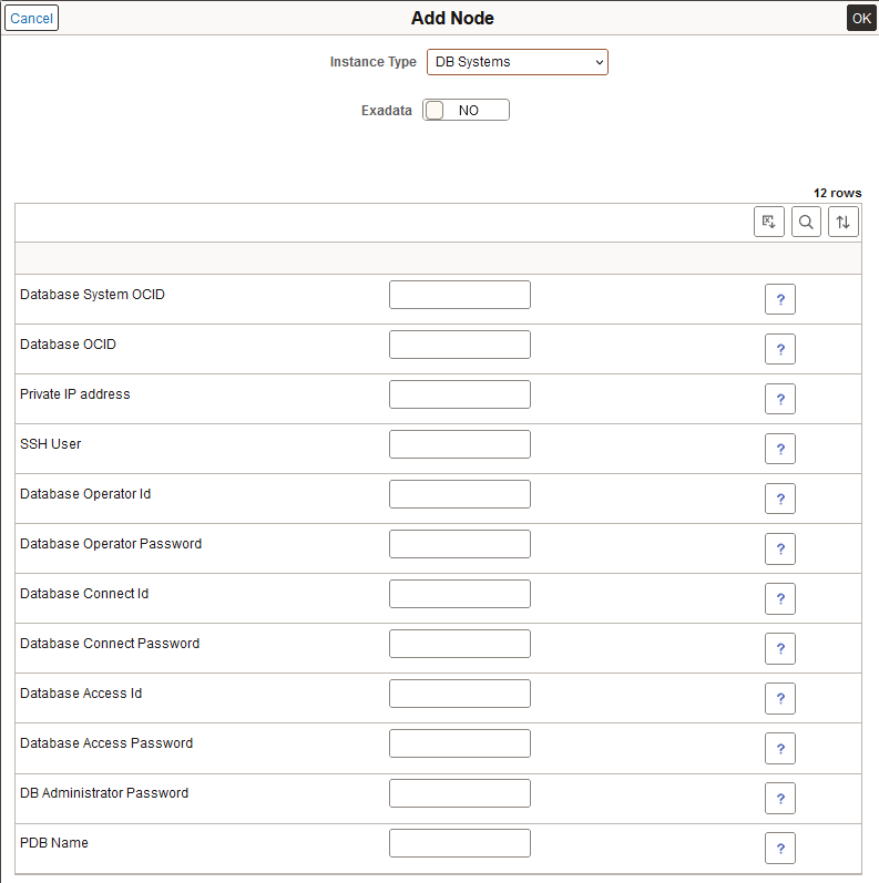 Add Node page for DB Systems