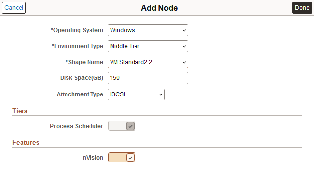Add Node page for Windows Operating System node