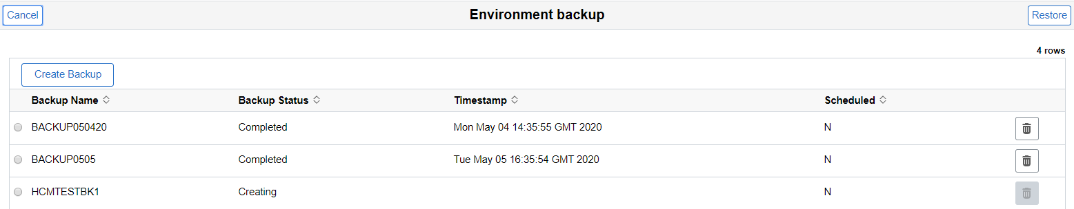 Backup Status