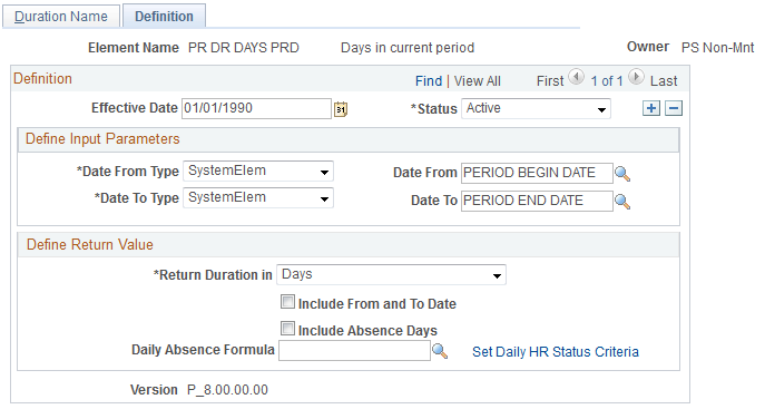 Durations - Definition page