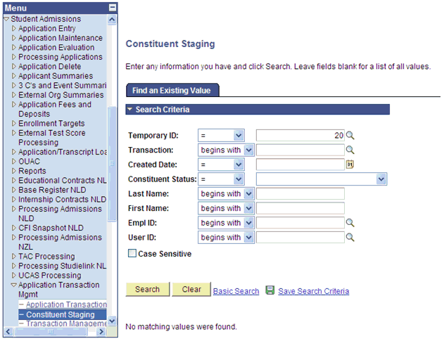 Hidden search results for a user who does not have the application center access