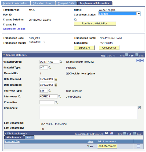 Supplemental Information page