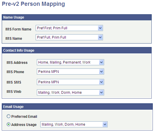Pre-v2 Person Mapping page