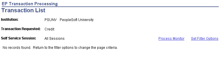 EP (Electronic Payment) Transaction Processing - Transaction List message (AV_EP_G_PROC)