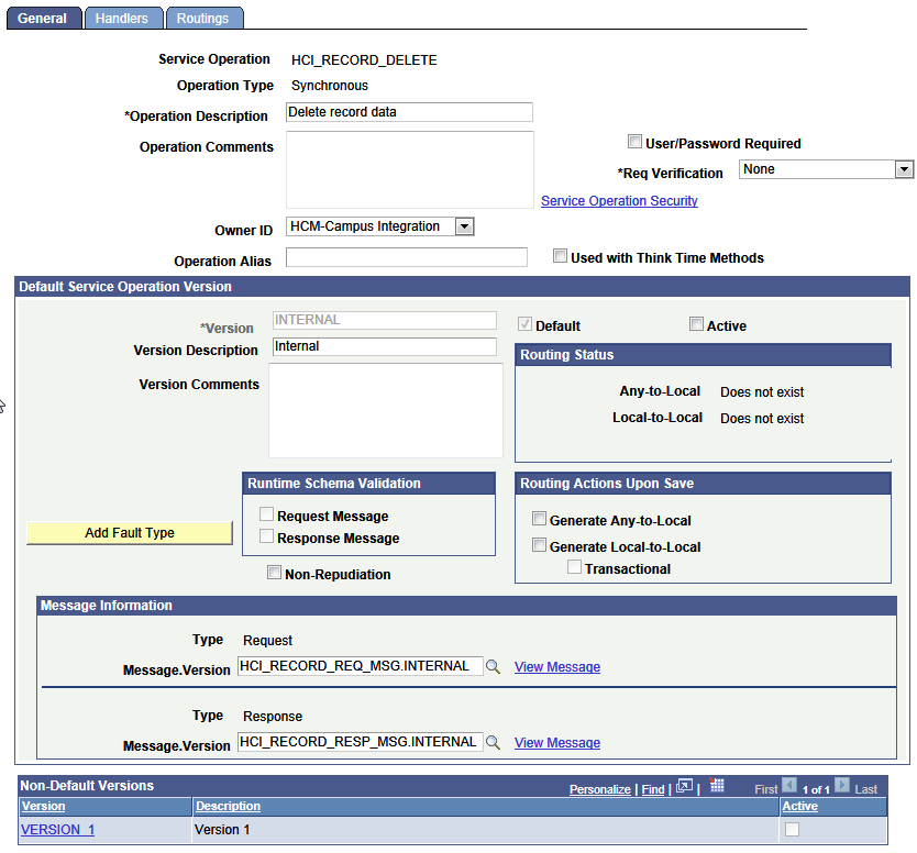 Service Operations page--General tab (HCM)